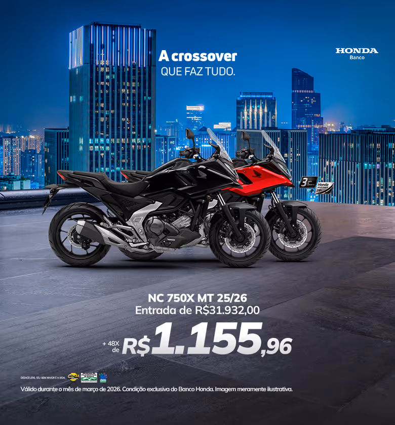 Banner Março 2026 Grupo Star Honda Financiamento Moto NC 750X MT 25/26