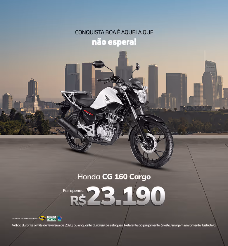 Banner Fevereiro 2026 Grupo Star Honda Moto CG 160 Cargo