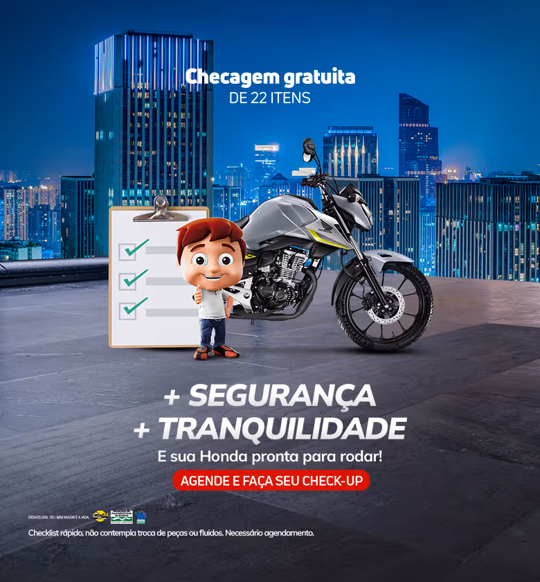 Banner Fixo Março 2026 Grupo Star Honda Serviço Check-up 22 Ítens Grátis Motos