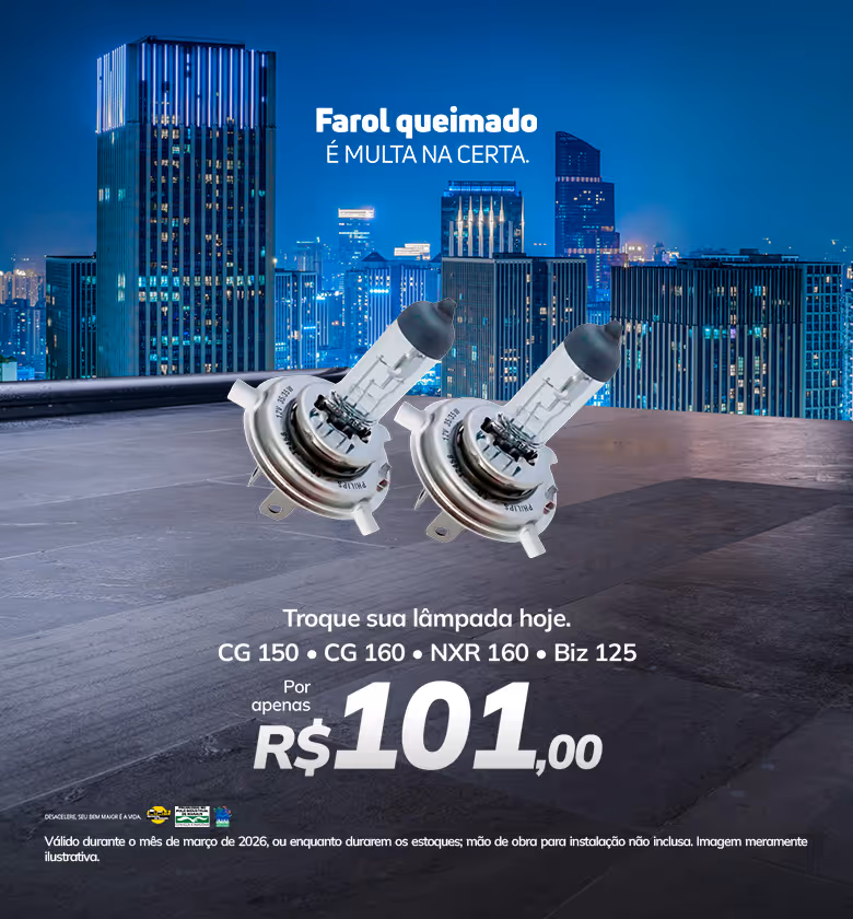 Banner Fixo Março 2026 Grupo Star Honda Serviços e Produtos Lâmpada dos Faróis