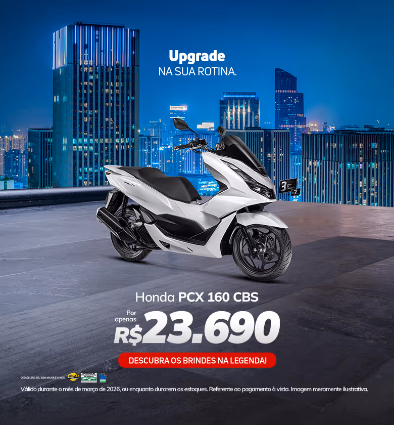 Banner Fixo Março 2026 Grupo Star Honda Moto PCX 160 CBS