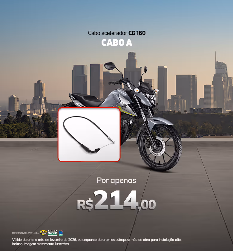 Banner Fevereiro 2026 Grupo Star Honda Oficina Cabo 'A' de Acelerador CG 160