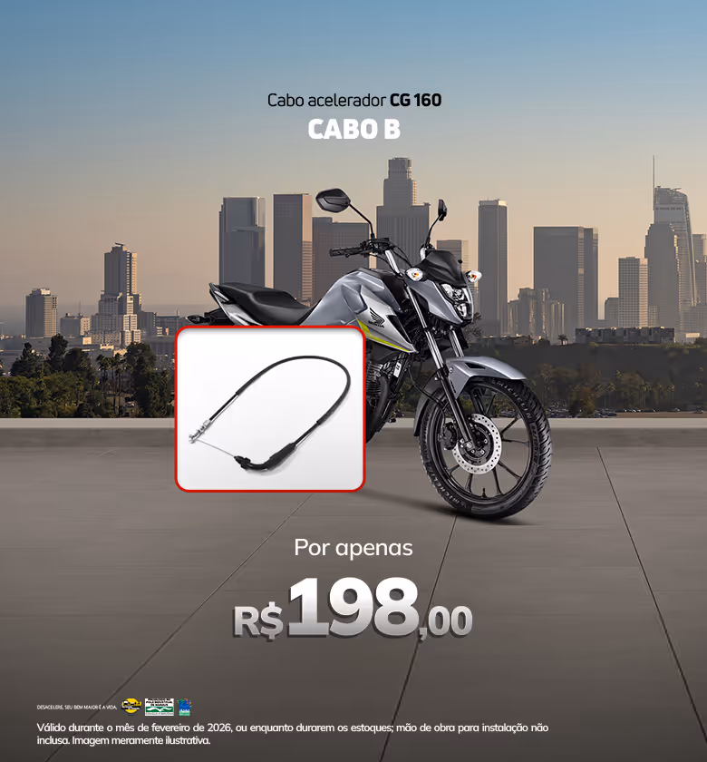 Banner Fevereiro 2026 Grupo Star Honda Oficina Cabo 'B' de Acelerador CG 160