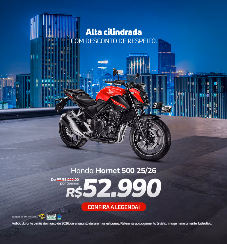 Banner Março 2026 Grupo Star Honda Moto CB 500 Hornet