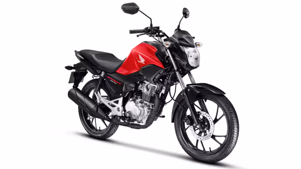 CG 160 Start vermelha vista lateral dianteira direita