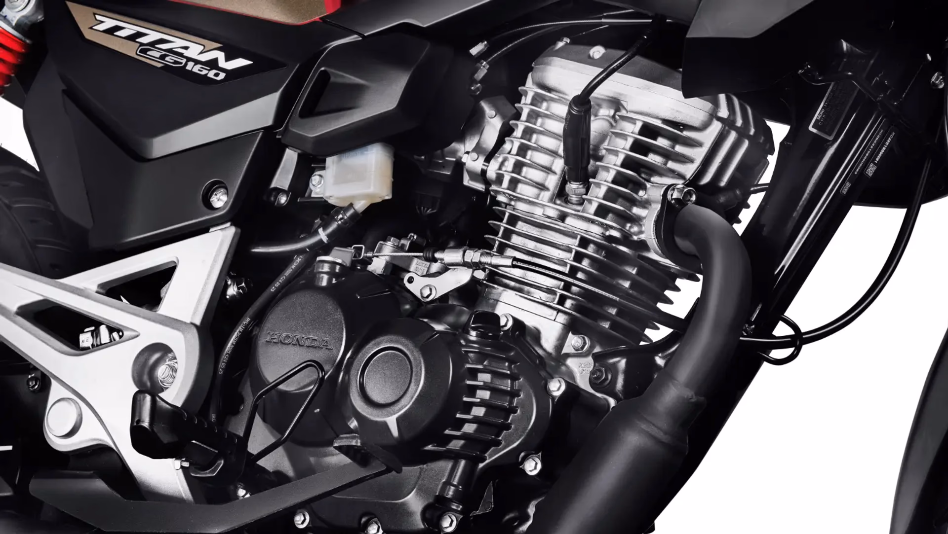 Moto Honda Nova Cg Comemorativa Vermelha Visao Close Lateral Central Motor - 6 de 13